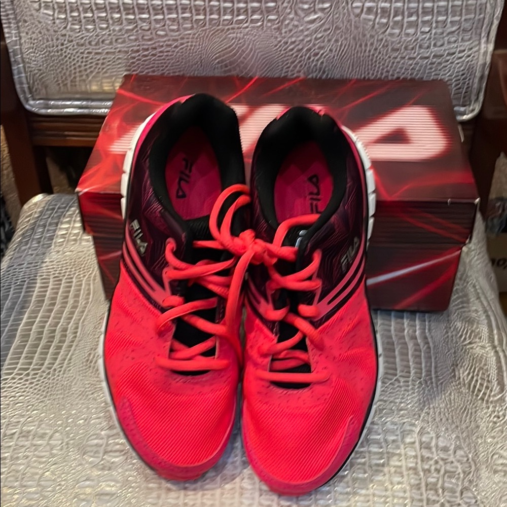 Fila Red and Black Running Sneakers NIB